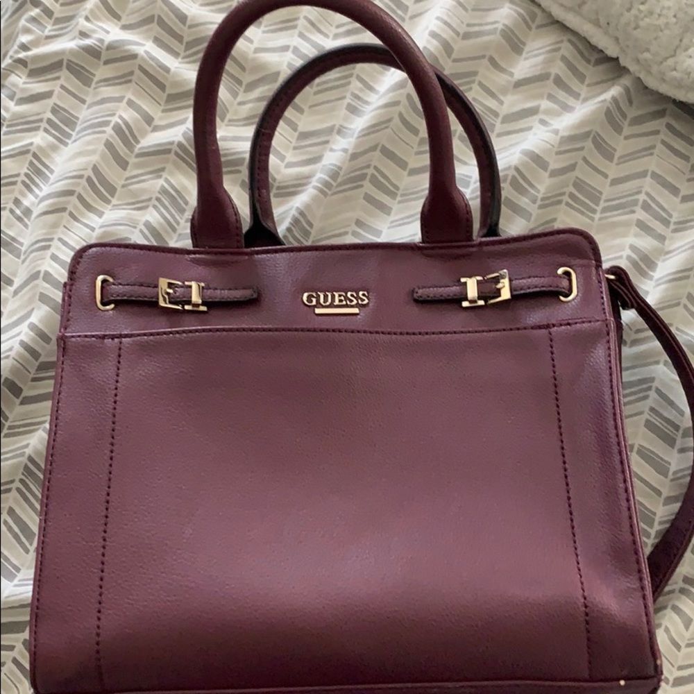 Dark purple guess crossbody purse